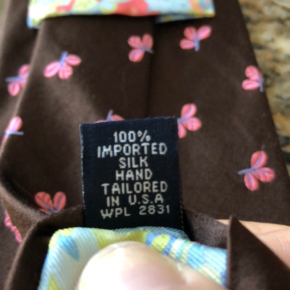 Brown with pink flowers tie Ted Baker - Picture 5 of 5